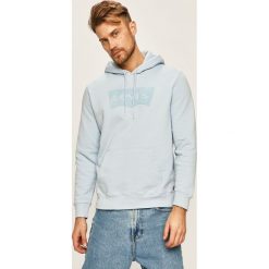 Levi's - Bluza. Niebieskie bluzy męskie Levi's®, s, z aplikacjami, z bawełny, z kapturem, bez rękawów, z kapturem. W wyprzedaży za 259,90 zł.