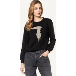 Bluza Trussardi Jeans 56F00090. Niebieskie bluzy damskie Trussardi Jeans, xxs, bez wzorów, z bawełny, bez rękawów, bez kaptura. W wyprzedaży za 299,00 zł.