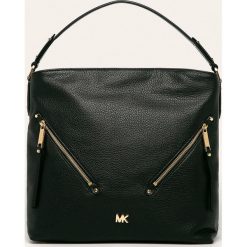 Michael Kors - Torebka skórzana. Czarne torby damskie na zakupy w paski, ze skóry, duże. W wyprzedaży za 1149,00 zł.