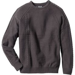 Swetry klasyczne męskie: Sweter z szalikiem Slim Fit bonprix antracytowy