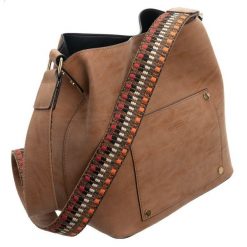 Monnari® mała damska torebka eko shopper bag. Pomarańczowe torby damskie na zakupy Monnari, w paski, ze skóry ekologicznej, na ramię, małe, bez dodatków. Za 169,00 zł.