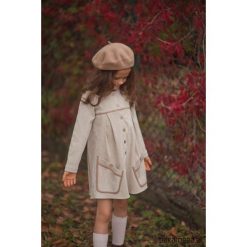 Sukienka CASUAL STYLE. Brązowe sukienki dziewczęce z falbanami Pakamera, ze sztruksu, casualowe. Za 179,00 zł.