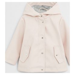 Mango Kids - Kurtka dziecięca Snow 80-104 cm. Różowe kurtki dziewczęce Mango Kids, bez wzorów, z bawełny, krótkie, z kapturem. Za 119,90 zł.