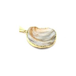 Colare Druza Agatu złoto. Pomarańczowe naszyjniki damskie marki Brazi druse jewelry, na imprezę, z agatem, srebrne. Za 170,00 zł.
