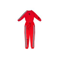 RED JUMPSUIT "LUCK IS ON MY SIDE". Czerwone kombinezony damskie Mar.ska, s, w paski, z dresówki, bez kołnierzyka, bez rękawów. Za 290,00 zł.