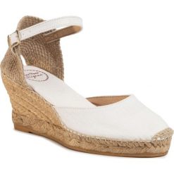 Espadryle TONI PONS - Caldes Blanc. Białe espadryle damskie Toni Pons, bez wzorów, z tworzywa sztucznego, bez obcasa, na obcasie. Za 229,00 zł.