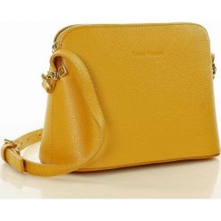 MARCO MAZZINI Torebka skórzana crossbody listonoszka żółta. Żółte listonoszki damskie MAZZINI, na co dzień, w paski, ze skóry, duże, bez dodatków. W wyprzedaży za 169,00 zł.