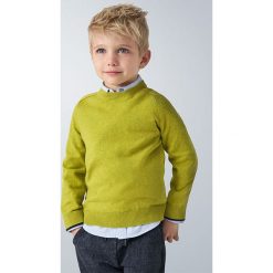 Mayoral - Sweter dziecięcy 92-134 cm. Zielone swetry chłopięce Mayoral, bez wzorów, z bawełny, z okrągłym kołnierzem. Za 87,90 zł.