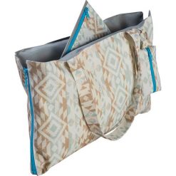 Shopper bag damskie: Torba wielofunkcyjna w kolorze jasnobrązowo-zielonym – 50 x 30 cm
