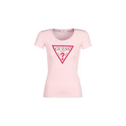 T-shirty z krótkim rękawem Guess ORIGINAL. Różowe t-shirty damskie Guess, s, bez wzorów, bez kołnierzyka. Za 129,00 zł.