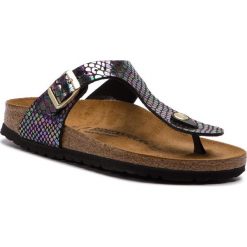 Japonki BIRKENSTOCK - Gizeh Bs 1003465 Shiny Snake Black Multicolor. Czarne klapki damskie Birkenstock, bez wzorów, ze skóry ekologicznej, bez obcasa. W wyprzedaży za 199,00 zł.