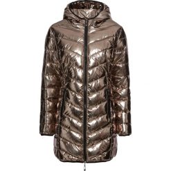 Płaszcz pikowany metaliczny bonprix złoty. Żółte kurtki damskie bonprix, bez wzorów. Za 159,99 zł.