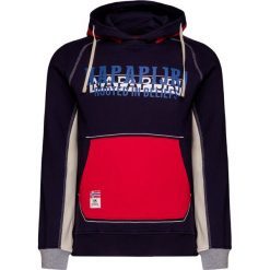 Bluza NAPAPIJRI BARDARA H. Niebieskie bluzy męskie Napapijri, z nadrukiem, prążkowane, z kapturem. W wyprzedaży za 486,00 zł.
