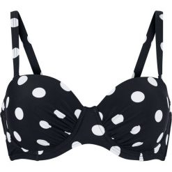 Stroje dwuczęściowe damskie: Biustonosz bikini na fiszbinach bonprix czarno-biały