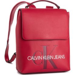 Plecak CALVIN KLEIN JEANS - Sculpted Monogram Flap Backpack K60K605538 649. Czerwone plecaki damskie Calvin Klein Jeans, bez wzorów, z jeansu. W wyprzedaży za 449,00 zł.
