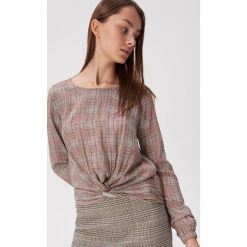 Bluzka w kratkę - Beżowy. Brązowe bluzki damskie Sinsay, xl, w kratkę, bez kołnierzyka, bez rękawów. W wyprzedaży za 29,99 zł.