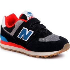 Sneakersy NEW BALANCE - YV574SOV Czarny Kolorowy. Czarne trampki chłopięce New Balance, bez wzorów, ze skóry, na rzepy. Za 229,00 zł.