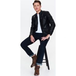 Kurtka męska ze stójką ze skóry ekologicznej. Czarne kurtki męskie Top Secret, na lato, m, bez wzorów, ze skóry ekologicznej, eleganckie, krótkie, bez kaptura. W wyprzedaży za 119,99 zł.