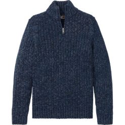 Sweter melanżowy ze stójką bonprix ciemnoniebieski melanż. Niebieskie swetry męskie bonprix, s, melanż, z dzianiny. Za 79,99 zł.
