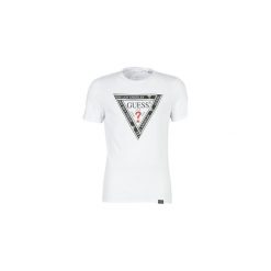 T-shirty z krótkim rękawem Guess CN SS WRAPPED TEE. Białe t-shirty męskie Guess, s, z aplikacjami, bez kołnierzyka, krótkie. Za 169,00 zł.