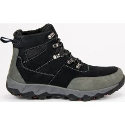 SKÓRZANE BUTY TREKKINGOWE. Czarne trapery męskie marki ORIGINAL WALKMAN SHOES, bez zapięcia. Za 149,00 zł.