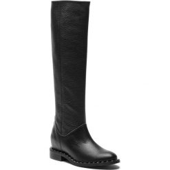 Oficerki L37 - High End Up Jet SS11 Black. Czarne kozaki damskie L37, ze skóry, bez obcasa, bez zapięcia. W wyprzedaży za 639,00 zł.