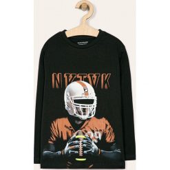 Mayoral - Longsleeve dziecięcy 128-160 cm. Niebieskie t-shirty chłopięce Mayoral, z nadrukiem, z bawełny, z długim rękawem. W wyprzedaży za 59,90 zł.