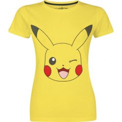 Pokemon Pikachu - Big Face Koszulka damska żółty. Żółte bluzki na imprezę POKEMON, xl, z nadrukiem, z okrągłym kołnierzem. Za 74,90 zł.
