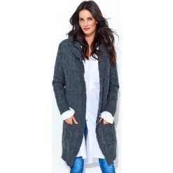 Numinou sweter damski NU_s36 uniwersalny, szary. Szare swetry damskie Numinou, s, w paski, eleganckie, z długim rękawem, długie, z kapturem. Za 269,00 zł.