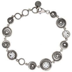 Bransoletki damskie na nogę: Zjawiskowa Srebrna Bransoletka - srebro 800, Swarovski