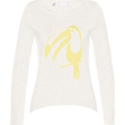 Sweter z dłuższymi bokami bonprix biel wełny - limonka. Szare swetry klasyczne damskie bonprix, na lato, z wełny. Za 37,99 zł.
