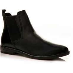 BOTKI MARCO TOZZI 25366 OBCAS 2.5cm CZARNE. Czarne botki damskie Marco Tozzi, bez obcasa, na obcasie, bez zapięcia. W wyprzedaży za 229,99 zł.