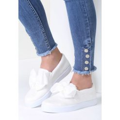Trampki damskie slip on: Białe Slip On Fire In Me
