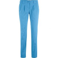 Spodnie chino ze stretchem bonprix niebieski. Niebieskie spodnie damskie bonprix, bez wzorów. Za 69,99 zł.