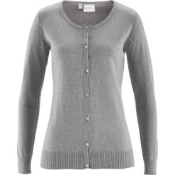Sweter rozpinany z domieszką jedwabiu bonprix jasnoszary melanż. Szare swetry rozpinane damskie bonprix. Za 79,99 zł.