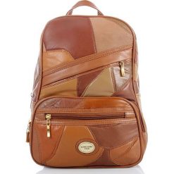 AMBER Skórzany plecak damski jasny brąz. Żółte plecaki damskie marki EuroLeder, bez wzorów, ze skóry, eleganckie. Za 129,00 zł.