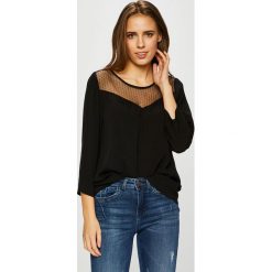 Only - Bluzka. Czarne bluzki asymetryczne ONLY, s, z koronki, casualowe, z okrągłym kołnierzem. Za 119,90 zł.