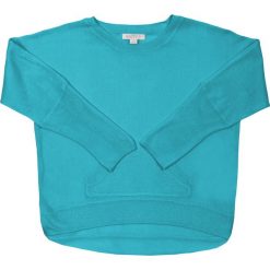 SWETER DŁUGI RĘKAW DLA DZIEWCZYNKI GŁADKI. Niebieskie swetry dziewczęce HAPPY KIDS, bez wzorów, klasyczne, z klasycznym kołnierzykiem, z długim rękawem, długie, bez kaptura. W wyprzedaży za 14,99 zł.