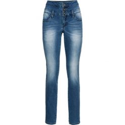 Dżinsy SKINNY z wysoką talią bonprix niebieski "stone”. Niebieskie jeansy damskie skinny bonprix, z jeansu. Za 139,99 zł.