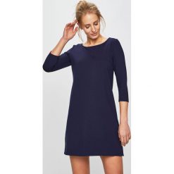 Answear - Sukienka. Niebieskie sukienki damskie ANSWEAR, na co dzień, s, bez wzorów, z elastanu, casualowe, z okrągłym kołnierzem, bez rękawów, mini, proste. W wyprzedaży za 69,90 zł.