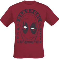 Deadpool The Merc With The Mouth T-Shirt czerwony. Czerwone koszulki męskie marki Deadpool, l, z nadrukiem, klasyczne, z okrągłym kołnierzem. Za 74,90 zł.