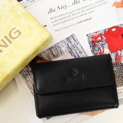 KRENIG Classic 12092 czarne skórzane etui na wizytówki - Czarny. Czarne etui męskie Krenig, ze skóry. Za 69,99 zł.