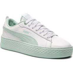 Sneakersy PUMA - Smash Platform L 366487 07 Puma White/Fair Aqua. Białe półbuty damskie Puma, z zamszu. W wyprzedaży za 229,99 zł.