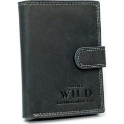 PORĘCZNY PORTFEL ALWAYS WILD | SKÓRA NATURALNA | D1072L-MHU BLACK. Czarne portfele męskie ALWAYS WILD, bez wzorów, ze skóry. Za 47,90 zł.