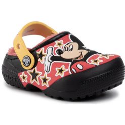 Klapki CROCS - Crocsfl Mickey Mouse Lnd Clg K 205953 Black. Czerwone sandały chłopięce Crocs, z tworzywa sztucznego, bez zapięcia. W wyprzedaży za 159,00 zł.