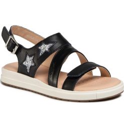 Sandały GEOX - J S.Rebecca G. A J02BLA 085BC C9999 M Black. Czarne sandały dziewczęce Geox, ze skóry, bez zapięcia. W wyprzedaży za 219,00 zł.