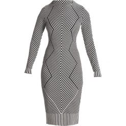 Sukienki dzianinowe: Karen Millen CHEVRON KNIT COLLECTION Sukienka dzianinowa white