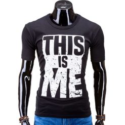 T-SHIRT MĘSKI Z NADRUKIEM S598 - CZARNY. Czarne t-shirty męskie z nadrukiem Ombre Clothing, m, z bawełny. Za 29,00 zł.