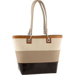Torebki klasyczne damskie: Skórzana torebka w kolorze beżowo-brązowym – 40 x 30 x 15 cm