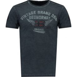 Koszulka "Jross" w kolorze granatowym. Niebieskie koszulki męskie Geographical Norway Men, m, z nadrukiem, z bawełny, z okrągłym kołnierzem, bez rękawów. W wyprzedaży za 64,95 zł.